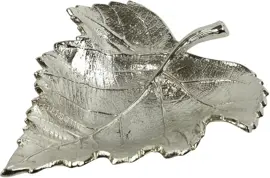 Countryfield schaal metaal kiara blad 15.5x20x4cm zilver kopen?