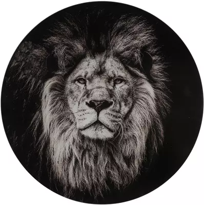 Countryfield schilderij glas sarabi leeuw 60cm zwart, wit