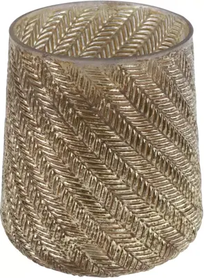 Countryfield theelichthouder glas melis 11x13cm brons