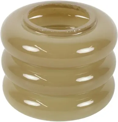 Countryfield theelichthouder glas mina 10x8cm beige