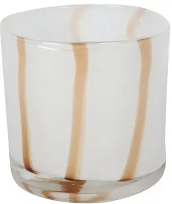 Countryfield theelichthouder glas seet-sue 10x10cm wit