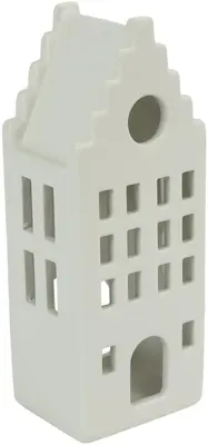 Countryfield theelichthouder keramiek heritage 7x6x17cm wit