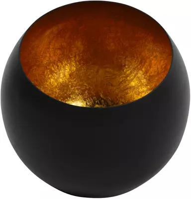 Countryfield theelichthouder obion 15,5x14,5 cm zwart/goud