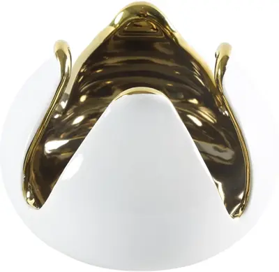 Countryfield theelichthouder steen lotus 12x8.5cm wit