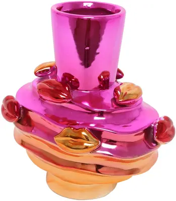 Countryfield vaas aardewerk glamour 25.5x20x27cm roze