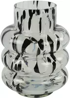 Countryfield vaas glas bilbao rippel 17x21.5cm zwart, wit kopen?