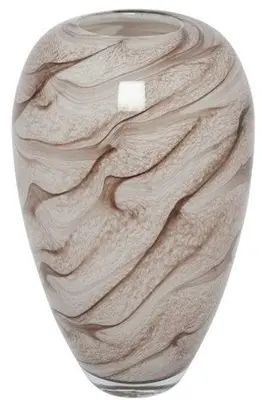 Countryfield vaas glas marmer 21x34cm bruin