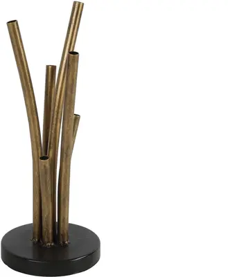 Countryfield vaas metaal genius 13x32cm goud, zwart