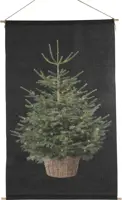 Countryfield wanddoek polyester cosy led kerstboom 110x66cm zwart - afbeelding 1