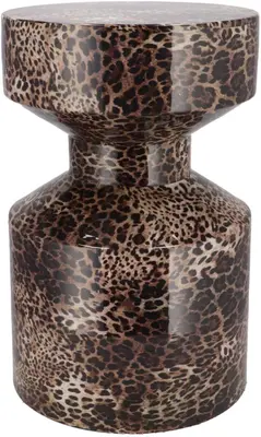 Daan Kromhout Design bijzettafel metaal sephora wild 30x38cm leopard 