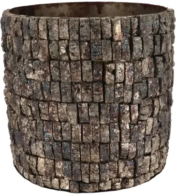Daan Kromhout Design bloempot nepal metaal 18x16cm bruin