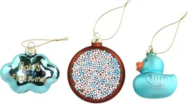 Daan Kromhout Design glazen kerst ornament set baby boys's first x-mas 11cm blauw 3 stuks kopen?