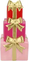 Daan Kromhout Design kerstfiguur aardewerk joy jolly cadeautjes 11x11x15cm pink kopen?