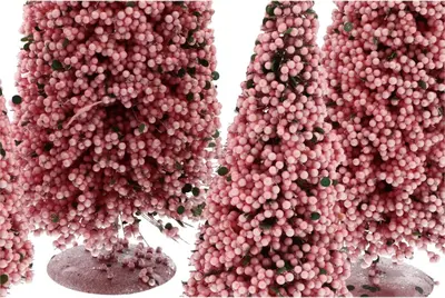 Daan Kromhout Design kerstfiguur kunststof kerstboom berry 11x11x30cm lichtroze - afbeelding 4