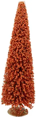 Daan Kromhout Design kerstfiguur kunststof kerstboom berry 11x11x30cm oranje - afbeelding 1