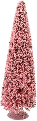 Daan Kromhout Design kerstfiguur kunststof kerstboom berry 17x17x50cm lichtroze - afbeelding 1