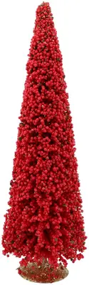 Daan Kromhout Design kerstfiguur kunststof kerstboom berry 19x19x60cm rood - afbeelding 1