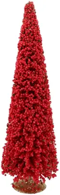 Daan Kromhout Design kerstfiguur kunststof kerstboom berry 19x19x60cm rood - afbeelding 1