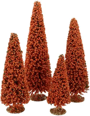 Daan Kromhout Design kerstfiguur kunststof kerstboom berry 17x17x50cm oranje - afbeelding 2