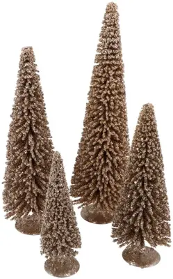Daan Kromhout Design kerstfiguur kunststof kerstboom sparkle 18x18x60cm champagne - afbeelding 3