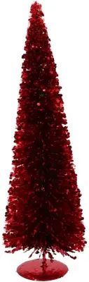 Daan Kromhout Design kerstfiguur kunststof sparkle kerstboom 17x17x50cm rood