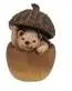 Daan Kromhout Design ornament aardewerk egel eikel 8x7x10cm scottish brown