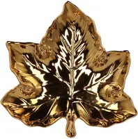 Daan Kromhout Design schaal aardewerk leaf maple 11x11x3cm gold kopen?