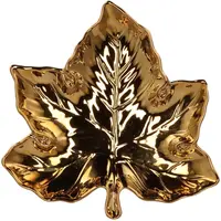 Daan Kromhout Design schaal aardewerk leaf maple 18x18x4cm gold kopen?