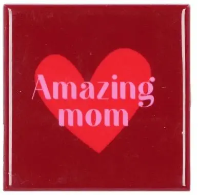 Daan Kromhout Design tegeltje  amazing mom 10x10cm rood