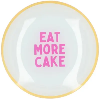 Daan Kromhout Design tegeltje glas eat more cake 18x18cm 