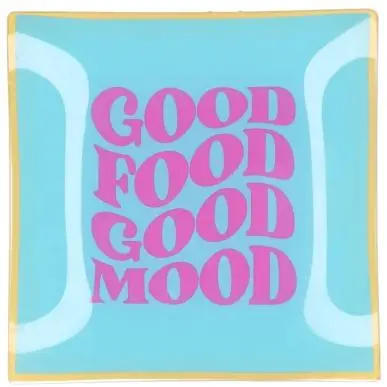 Daan Kromhout Design tegeltje glas good food good mood 18x18cm 