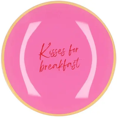 Daan Kromhout Design tegeltje glas kisses for breakfast 18x18cm 