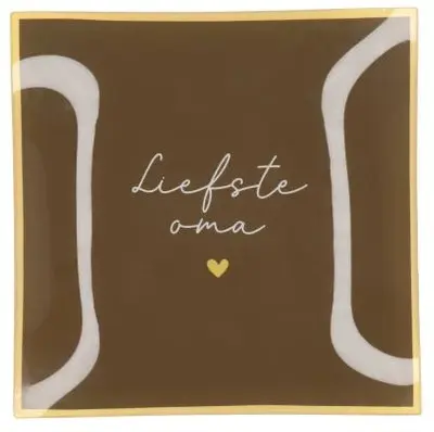 Daan Kromhout Design tegeltje glas liefste oma 18x18cm 