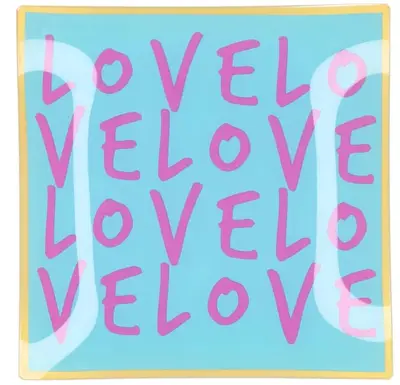 Daan Kromhout Design tegeltje glas love love love 18x18cm 