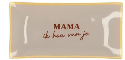 Daan Kromhout Design tegeltje glas mama ik hou van je 20x10cm 