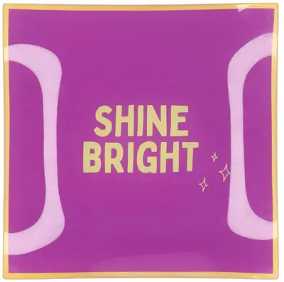 Daan Kromhout Design tegeltje glas shine bright 18x18cm 