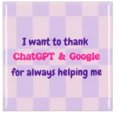 Daan Kromhout Design tegeltje  i want to thank 10x10cm paars