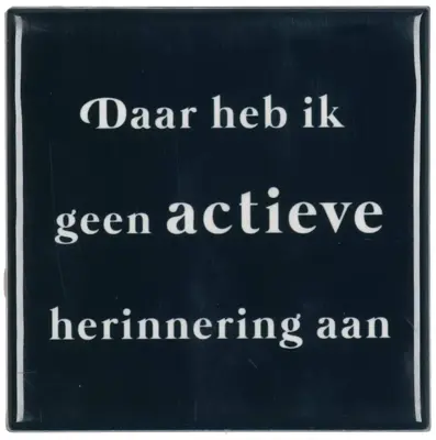 Daan Kromhout Design tegeltje keramiek actieve herinering 10x10cm green