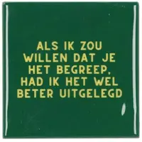 Daan Kromhout Design tegeltje keramiek als ik zou willen 10x10cm green kopen?