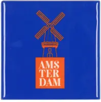 Daan Kromhout Design tegeltje keramiek amsterdam 10x10cm blue kopen?