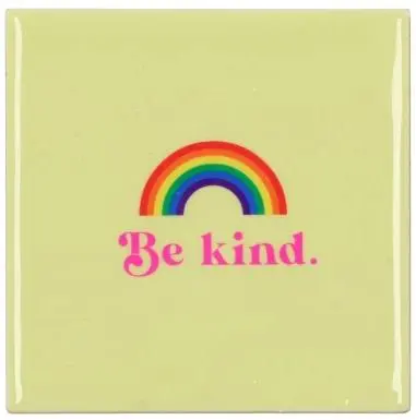 Daan Kromhout Design tegeltje keramiek be kind 10x10cm multi