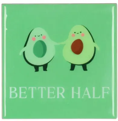 Daan Kromhout Design tegeltje keramiek better half 10x10cm green