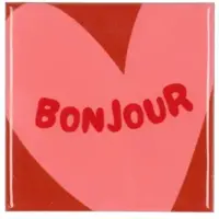 Daan Kromhout Design tegeltje keramiek bonjour 10x10cm pink