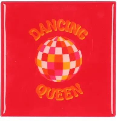 Daan Kromhout Design tegeltje keramiek dancing queen 10x10cm pink