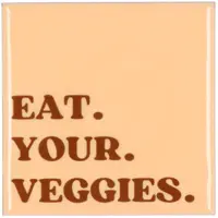 Daan Kromhout Design tegeltje keramiek eat your veggies 10x10cm beige kopen?