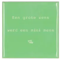 Daan Kromhout Design tegeltje keramiek een grote wens 10x10cm green kopen?