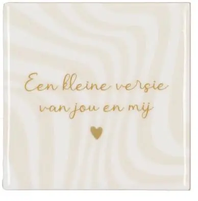 Daan Kromhout Design tegeltje keramiek een kleine versie 10x10cm beige