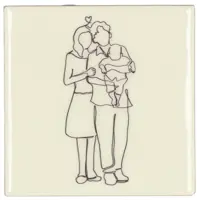 Daan Kromhout Design tegeltje keramiek family 10x10cm beige kopen?