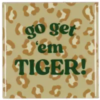 Daan Kromhout Design tegeltje keramiek go get 'em tiger 10x10cm brown kopen?