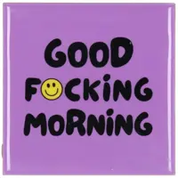 Daan Kromhout Design tegeltje keramiek good morning 10x10cm purple kopen?